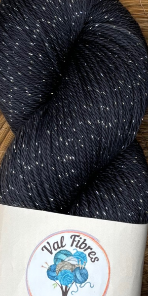 Charcoal - Merino Lurex Fingering