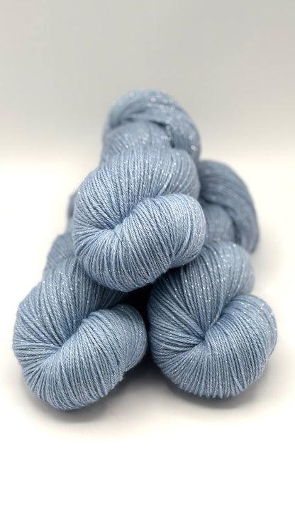 Powder Blue - Merino Lurex Fingering